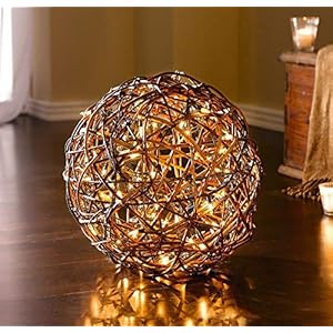 Decorative Ball Light Magic Made of Willow with 50 LED Lights, Table Lamp with Fairy Lights