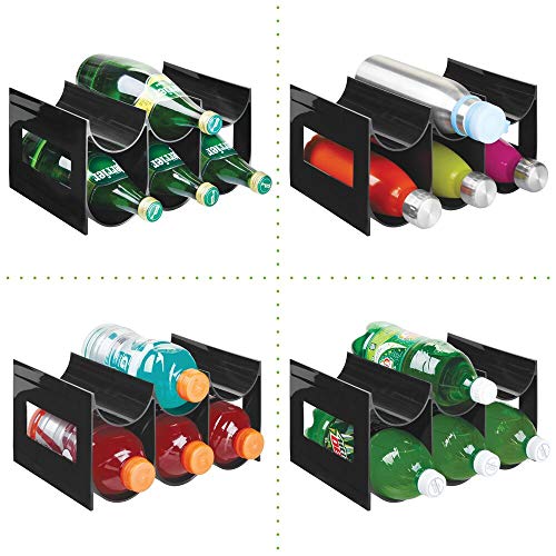 mDesign - Flessenrek - wijnrek - waterflessen/wijnflessen - met 2 etages en 6 houders - voor aanrechten, voorraadkasten… - Afbeelding 5