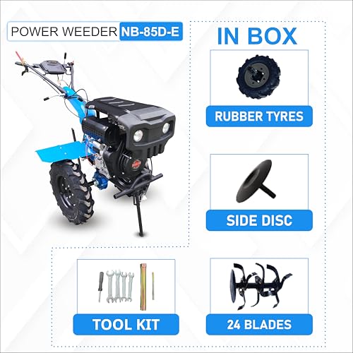Image of Power Weeder NB-85DE - 4 Stroke 9 HP Powerfull Diesel Engine - 40 Blades (Dry Land) - Headlamp - Self Start (Without Battery) - Sutiable for Night Farming