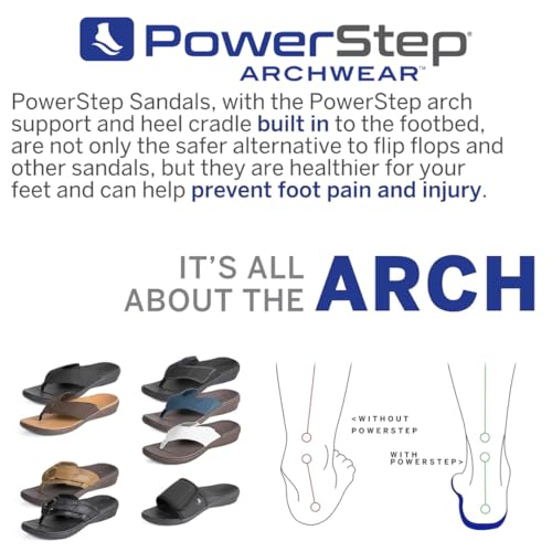 Image of PowerStep Archwear, Arch Supporting Slide On Sandal, Plantar Fasciitis Relief, Women's Orthotic Slip On Sandal, Casual Dress Slide Sandal, Non Slip, Adjustable Strap