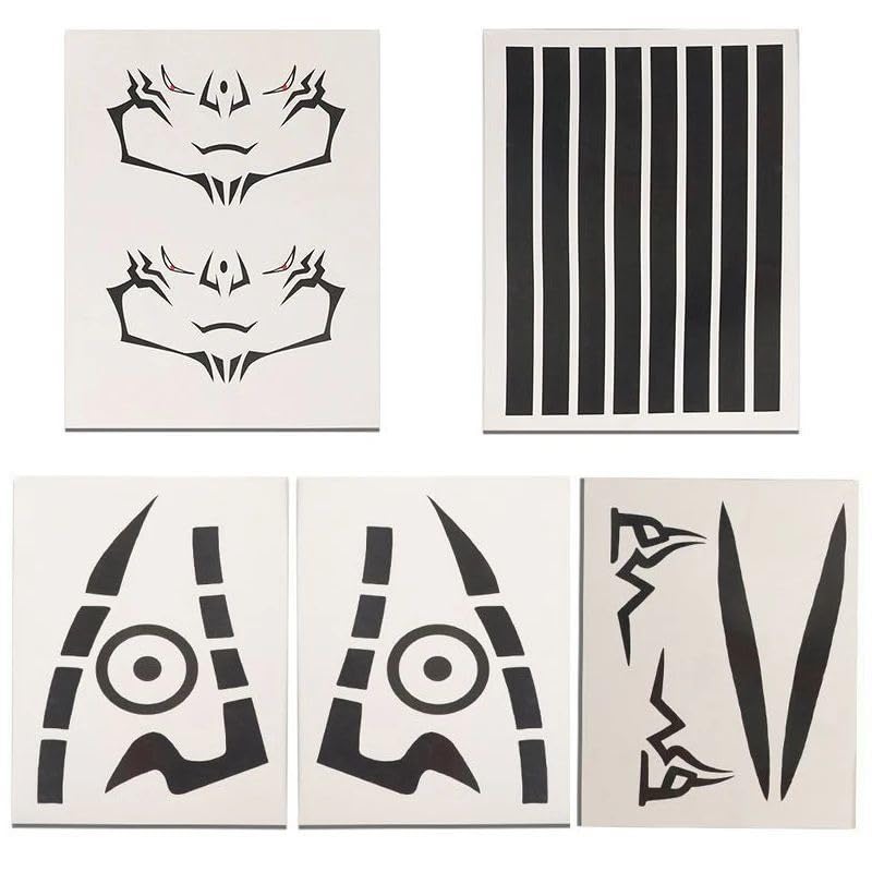 Ryomen Sukuna Temporary Tattoos Full Set for Ryomen Sukuna Cosplay Prop Body Tattoo Sticker Women Anime Conventions (Full Set)