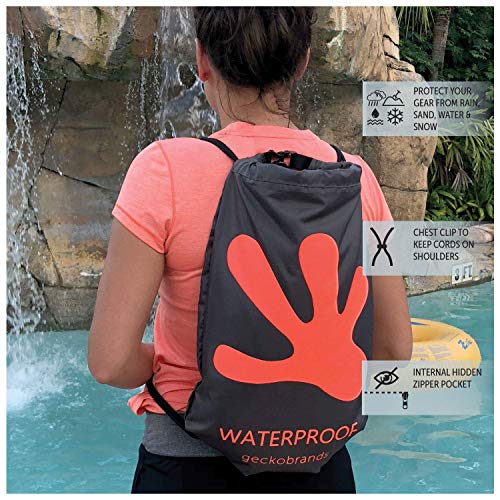 Image of geckobrands Embark 10L Drawstring Backpack - Waterproof, Lightweight Dry Bag for Beach, Hiking, and Light Water Activities