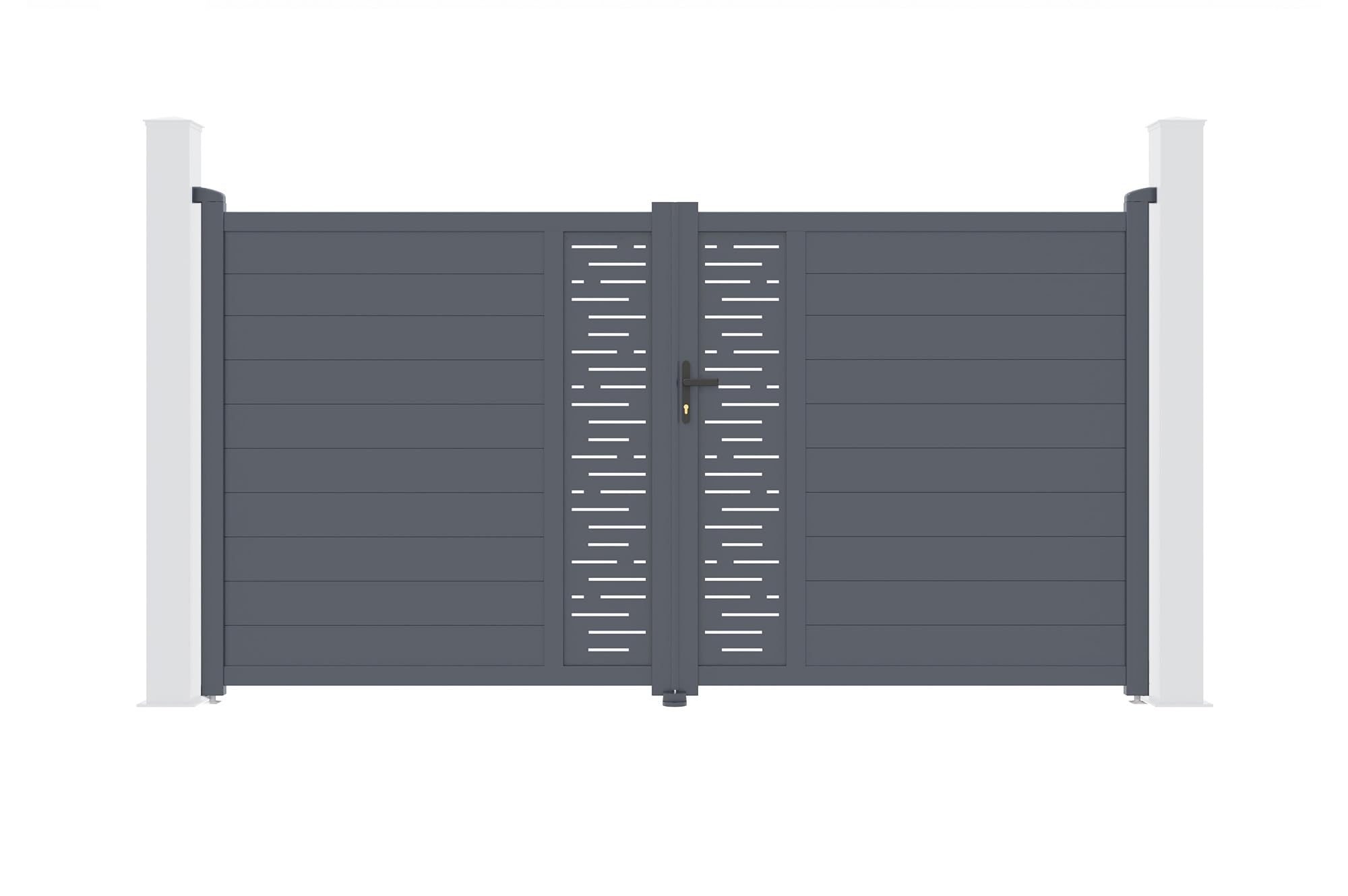 Casanoov Puerta batiente exterior 3m ARLBERG Alt.180cm aluminio gris