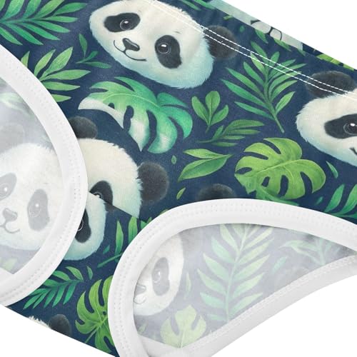 Joisal Cute Panda Green Tropical Leaves Toddler Underwear Floral 2t Cotton Girl Panties Cute Cartoon Briefs Kids Undies4