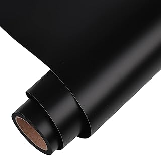 VINYL FROG Black Self Adhesive Vinyl Roll Matte Permanent Vinyl 12''x5ft Craft Vinyl for Mug, Cup, Window & Home Deco,and other DIY projects