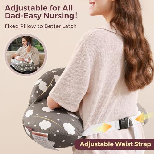 Momcozy Original Nursing Pillow for Breastfeeding-Pioneering Safety Fence- Wider Feeding Pillows for More Support for Mom & Baby- Easier Nursing & Hand Free- Fit for All, Removable Cotton Cover - Image 6