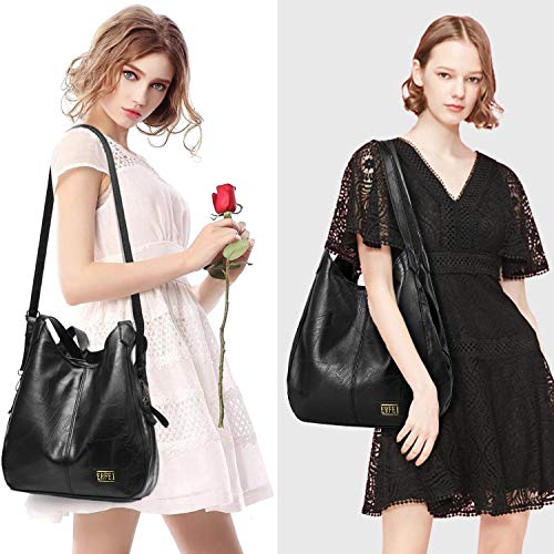 image for ERFEI Hobo Bags for Women Large Designer Handbag Bucket Purse Leather 