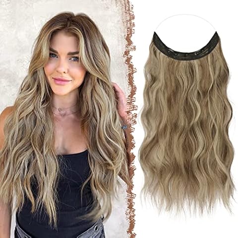 FESHFEN Extensiones Hilo Invisible Largo Ondulado Rizado Cover