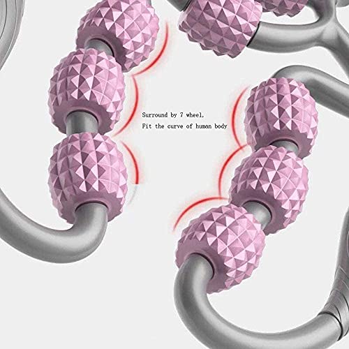 TOMOO 4 ruedas masajeador muscular con pinzas circulares para piernas - masajeador muscular 360° para piernas, cuello, manos, brazo, relajante muscular para deportes al aire libre, yoga y musculación (9 ruedas) miniatura 7