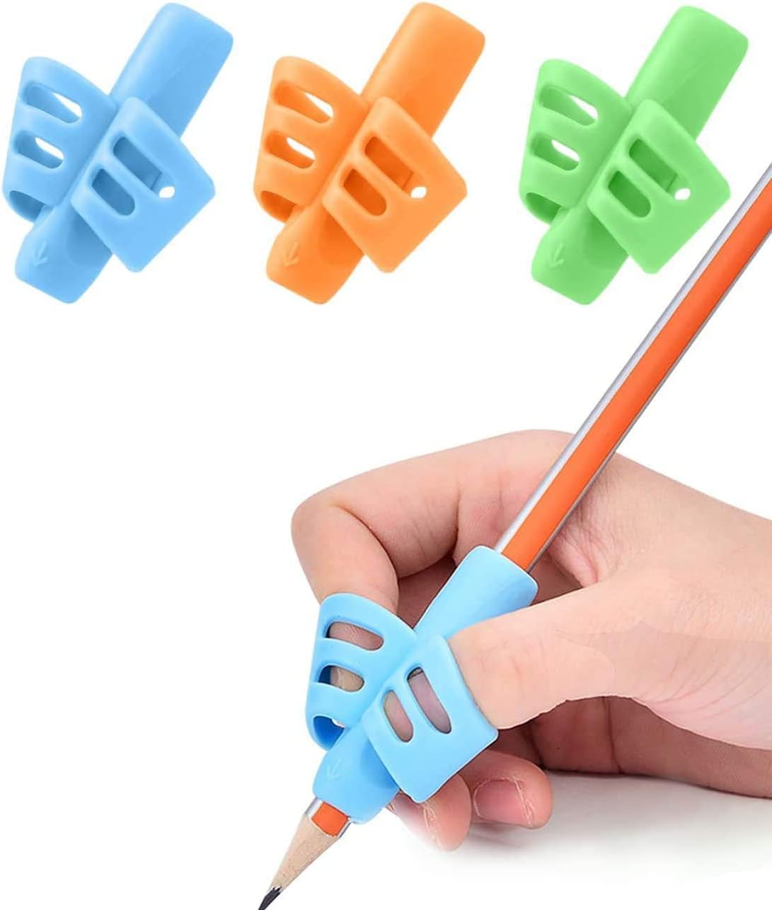 Sausiry 3 Pcs/Set Non-Toxic Children Pencil and Pen Holder Help Pen Posture Correction Tools Office School
