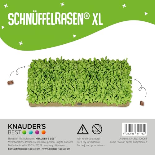 KNAUDER'S Best - XL Schnüffelteppich für Hunde in 90cm x 70cm - Schnüffelteppich mit mehr als 2.000 Fransen - Hundespielzeug aus 5qm Polarfleece - Weich und sanft - Hundezubehör Made in Germany