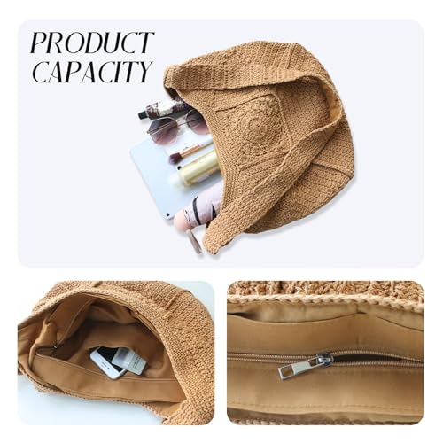 Bolso de playa tejido para mujer verano miniatura 4