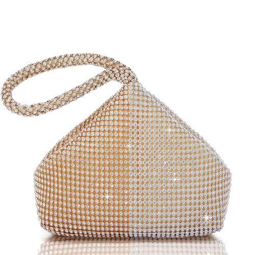 Image of BABEYOND Women's Rhinestone Clutch Evening Bags Sparkly Glitter Triangle Purse for 1920s Party Prom Wedding