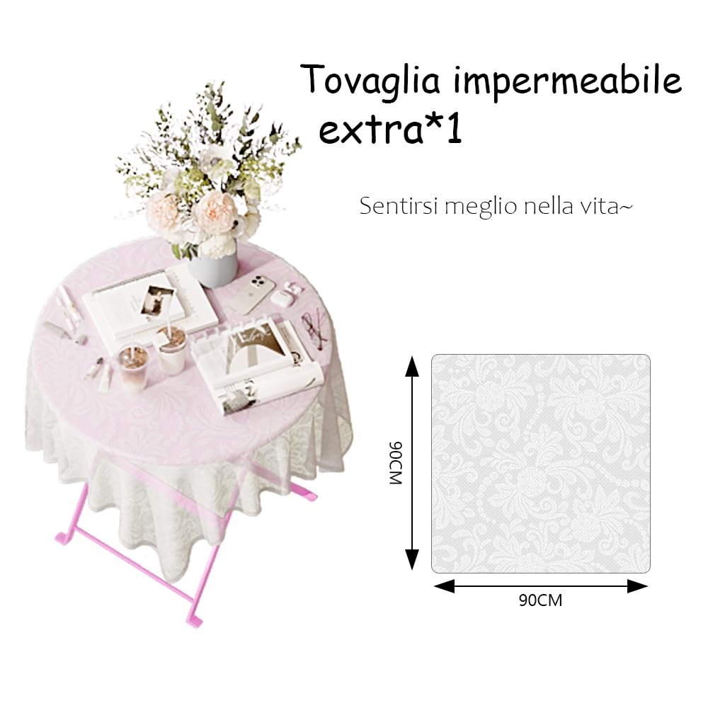 DEWINNER Set tavolo e sedie, pieghevole, set tavolo e sedie da giardino in tre pezzi, 1 tavolo e 2 sedie, con tovaglia impermeabile, set di mobili da balcone