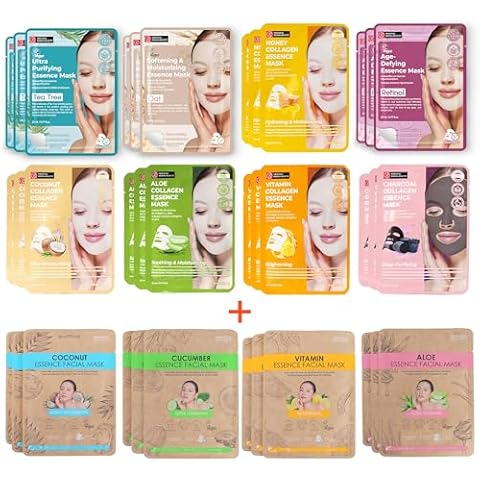 Innerest Original Derma Beauty Collagen Face Mask Skin care 36 PK Collagen Essence Assortment Face Masks Skincare Sheet Masks Face mask skin care Korean Face Mask Cover