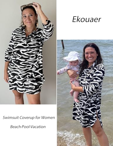 Image of Ekouaer Swimsuit Coverup for Women Bathing Suit Cover Up 2026 Summer Beach Vacation Outfits