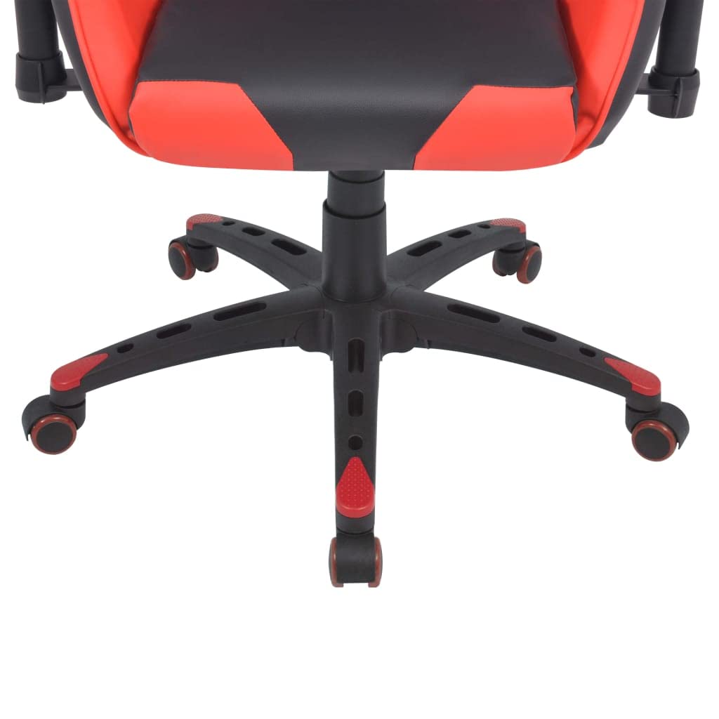 Silla de gaming reclinable con funda de piel sintética, silla de oficina para videojuegos con cojín cervical y lumbar, 5 ruedas y elevador de aire comprimido para una comodidad ergonómica