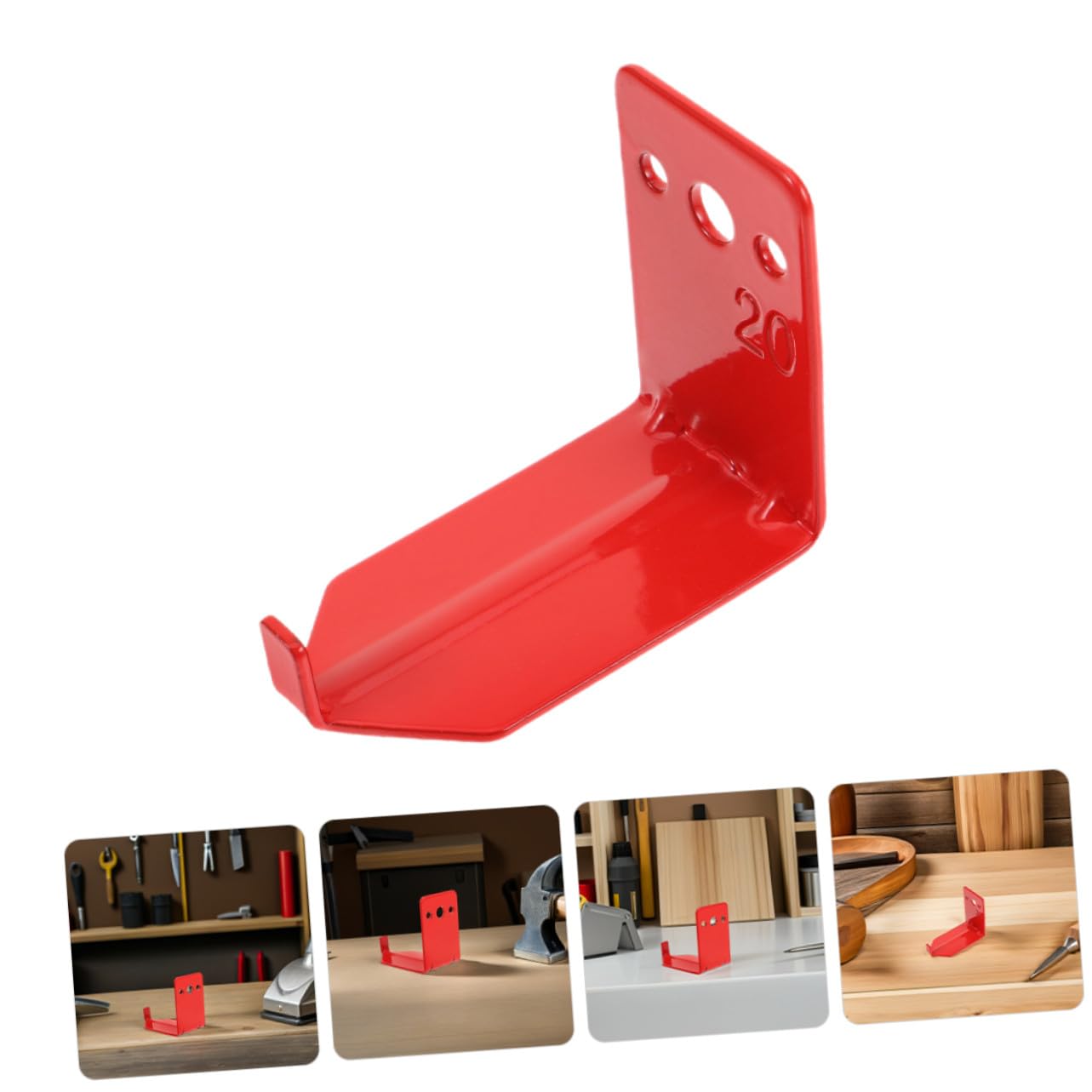 Cabilock 12 Juegos Soportes Pared Extintores 20 Lb, Ganchos Metal Rojo, Almacenamiento Cocina Hogar