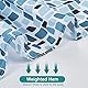Hoomtaook Duschvorhang 180x180cm Blau Mosaik, Duschvorhang Wasserdicht Textil Polyester Waschbar mit 12 Duschvorhang Haken, Duschvorhang mit Gewicht Unten
