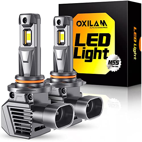 Image of OXILAM 9012 /Hir2 LED Light Bulb, 1300% Brighter 6500K Cool White, Anti-Flicker, 60,000Hrs Lifespan, Plug and Play, IP68, HIR2LL LED Light Compatible with Cars Trucks SUVs, Pack of 2