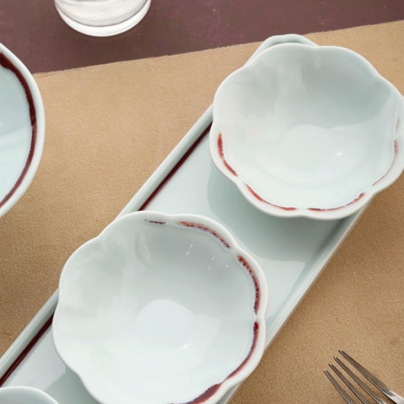 Ceramic Snack Dried Fruit Bowl Hotel Restaurant Tableware Glazed Tea Set Tall