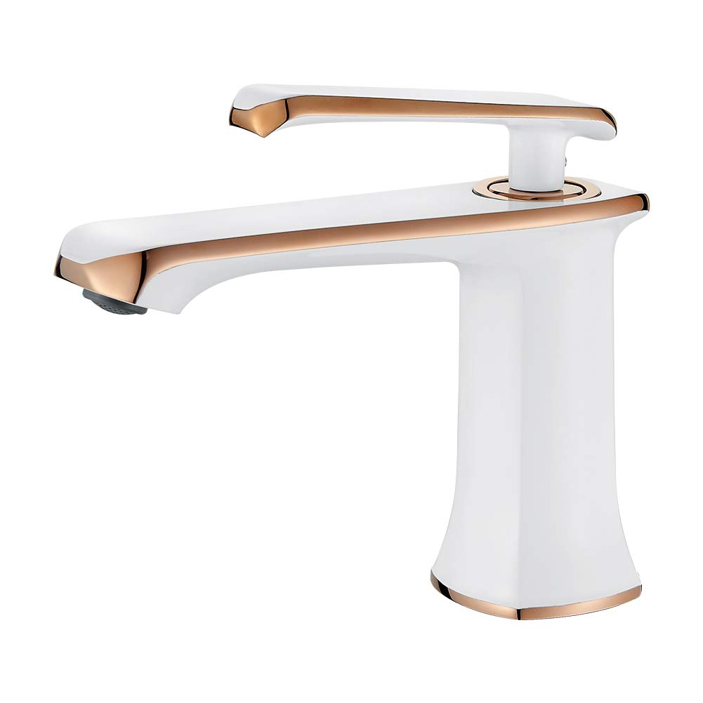 GRIFEMA G1001W Lyon-Miscelatore Lavabo, Rubinetto Monocomando per Bagno, Bianca [Exclusiva Amazon] [Esclusiva Amazon]