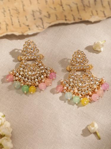 Image of Rubans Beads Necklace Set Gold Plated Traditional Jewellery Gift for Women & Girls