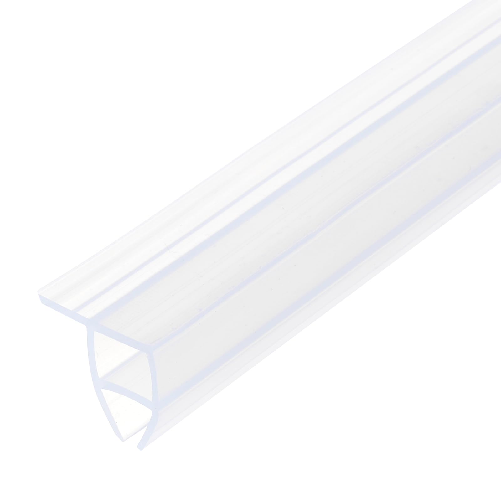sourcing map Shower Door Side Seal, Corner-Type Shower Door Sweep for 1/2" Glass 130" Long Silicone Frameless Glass Door Seal Strip, Stop Shower Leaks, Clear