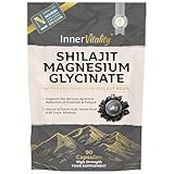 Magnesium Glycinate 1200mg + Shilajit Minerals for Sleep, Relaxation & Natural Energy, 2-in-1 High Strength Supplement - 90 Capsules Mineral Support Made in UK by Inner Vitality
