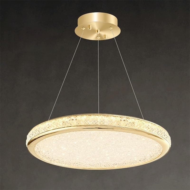 Lampe suspendue LED tricolore à intensité variable en cristal pour salon