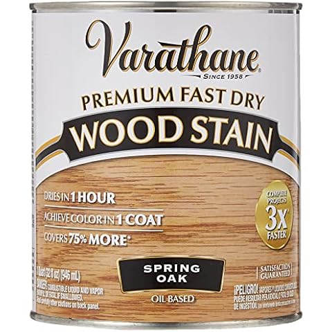 Rust-Oleum 262004 Varathane Fast Dry Wood Stain Quart, Spring Oak Cover