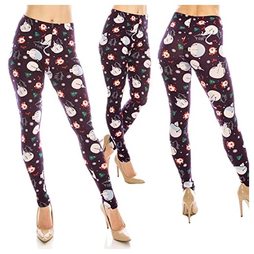 Eevee Women's Christmas Patterned Leggings - One Size (Snowman & Mini Santa)