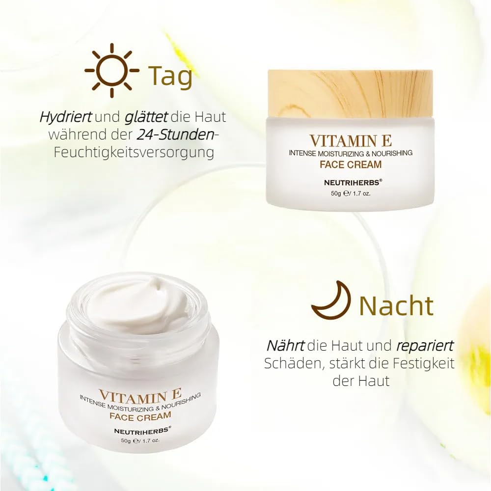 Neutriherbs Vitamin E Face Cream,Day and Night Facial Moisturizer for Women and Men Nourishing and Hydrating Fit for Sensitive Skin - Image 4