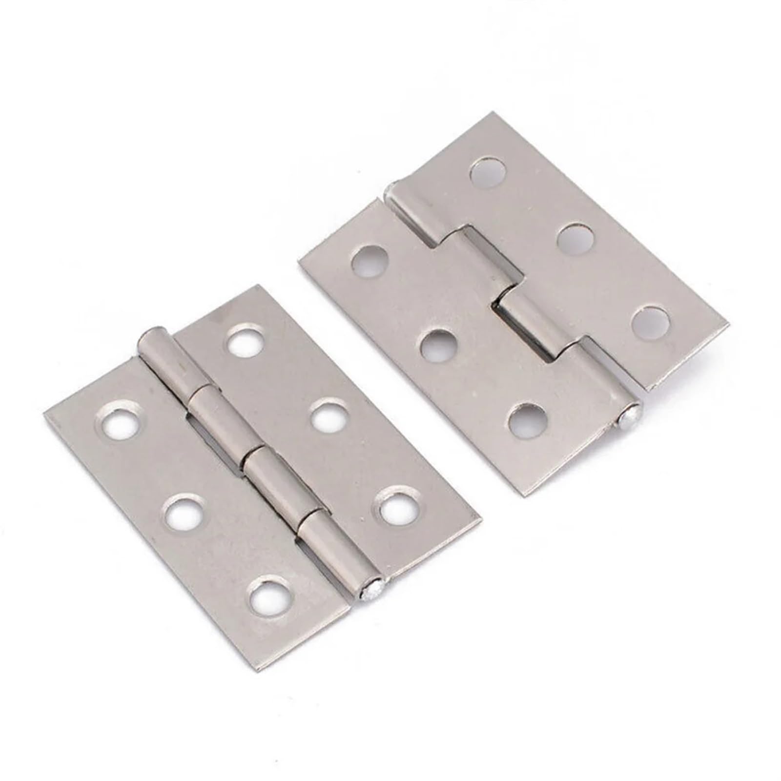 Cabinet Door Hinge 10Pcs Hardware Stainless Steel Hinges Door Connector Drawer 6 Mounting Holes for Furniture Bookcase Window Cabinet Fitting