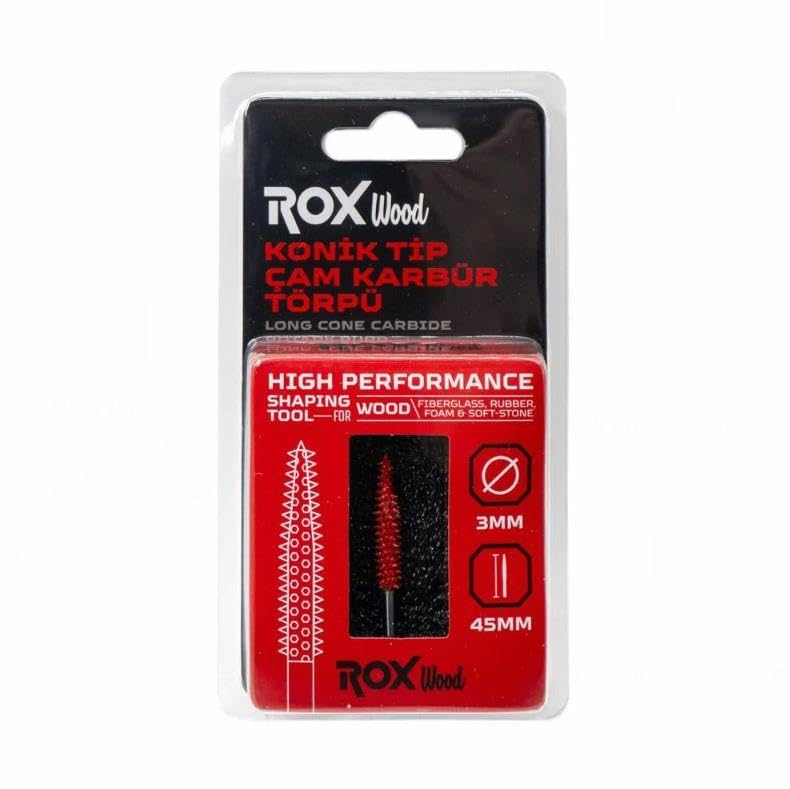 ROX WOOD Karbür Uzun Konik Tip Çam Törpü