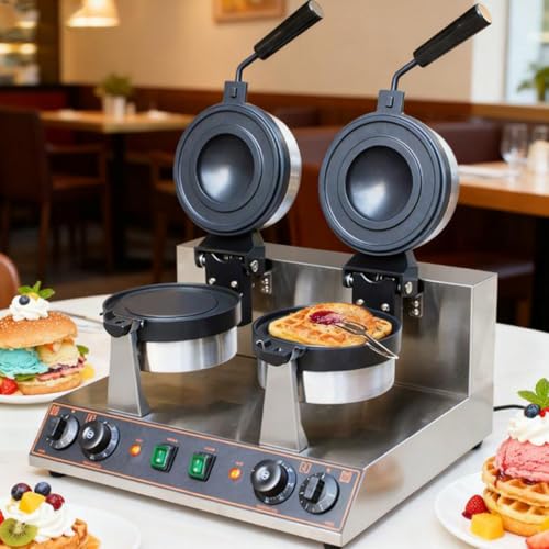 AityBuy Máquina para Hacer Sándwiches De Helado, Máquina para Calentar Pan Y Rosquillas, Máquina Eléctrica Antiadherente para Hacer Gofres Y Hamburguesas para El Hogar DoubleHead