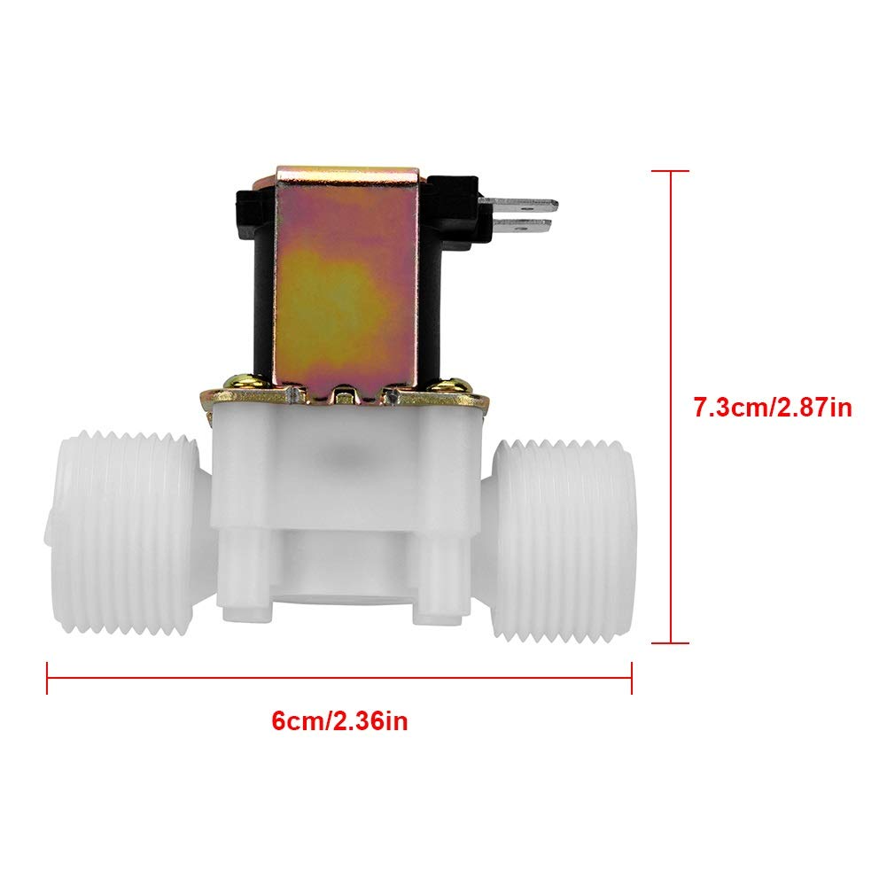 Électrovanne Eau 12V DN20 G3/4 - Normalement Fermée En Plastique/Laiton | Pour Arrosage Automatique