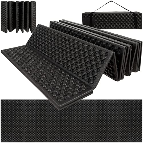 TRIZAND Matelas isolant pliable 180 x 60 x 1 cm – Mousse EVA imperméable, extra épais, avec sangle de transport – Tapis de camping, extérieur, tente,...