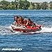 AirHead G-Force 3 Towable 1-3 Rider Tube for Boating and Water Sports, Heavy Duty Full Nylon Cover with Zipper, EVA Foam Pads, and Patented Speed Safety Valve for Easy Inflating & Deflating,Red
