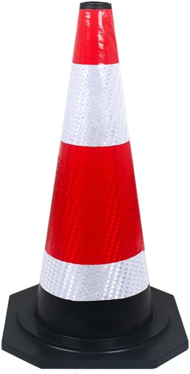 Cône de sécurité routière, cône signalisation Polyvalent avec Bande réfléchissante for Parking, Formation des conducteurs(30x30x47cm)