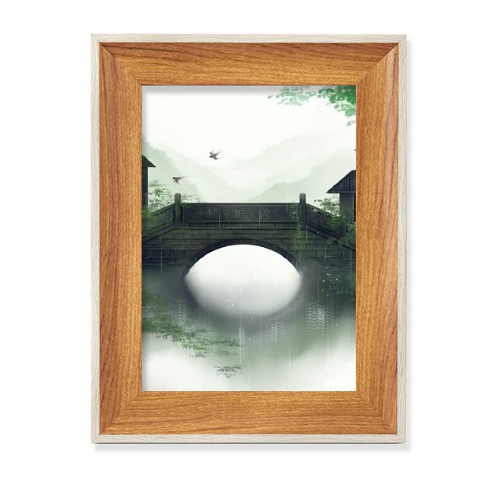 Cadre de Photo en Bois la Saison du sud pour Bureau Style Aquarelle Anti-Stress