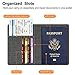 Fintie Passport Holder, Slim Travel Wallet RFID Blocking Card Case Cover Passport Cover Protector Essentials with Credit Card Slots for Women/Men, Denim Charcoal