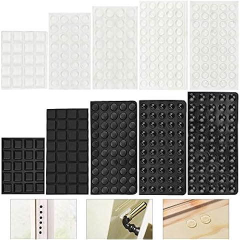 SNAGAROG 404 Pcs Rubber Feet, Self Adhesive Bumper Pads Silicone Pads Noise Dampening Pads Bumper Stops Non Slip Rubber Pads Protector Pad for Furniture Glass Coasters Cabinet Crafts (Black & Clear) Cover