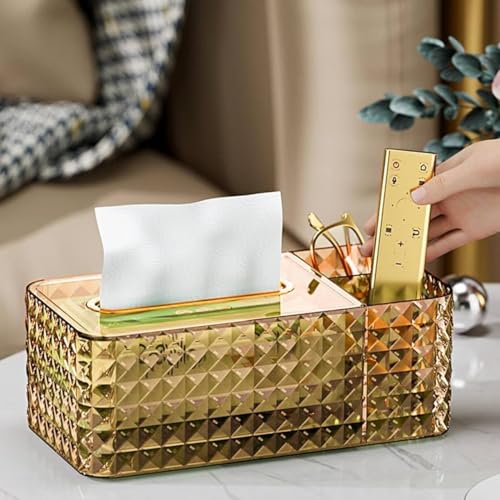 Image of Desktop Tissue Box, Multi-Functional Paper Box Cover Napkin Holder Tissue Storage Case Decorative Tissue Pen Remote Organizer for Home /Office /Restaurant