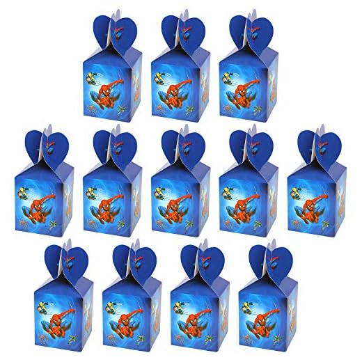 Qemsele Cajas De Fiesta Bolsas de cumpleaños, 12Pcs Regalo Cajas, Cajas de Caramelo Tema Reutilizable Bolsas de Fiesta Bolsas para cumpleaños niños la Fiesta favorece la Bolsa Fiesta (Spiderman)