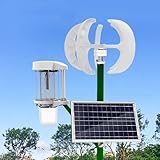 Windkraftanlage 600W Windturbinen Generator 24V Windturbinen Kit Wind Turbine 5 Klinge Vertikale Windkraftanlage Windturbine für Boote Pavillons Hütten oder mobile Häuser Weiß