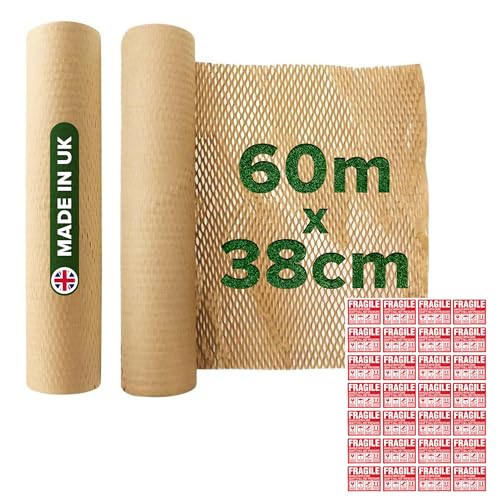 Honeycomb Sustainable thick Paper Packaging Roll 38 cm x 60 