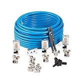 MaxLine 100 Foot 0.5 Inch Semi Flexible Compressed Air Tubing Master Kit, Pipe Mounting Clips (10-Pack), and Filter Regulator with Gauge