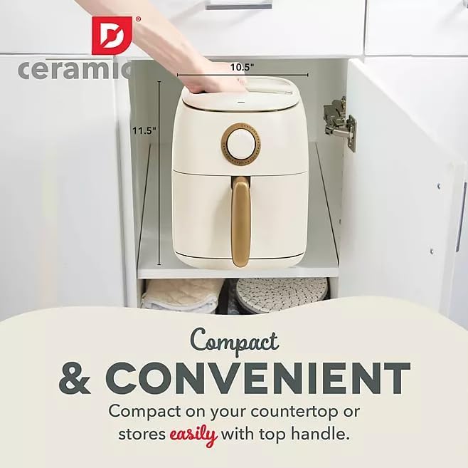 Miniatura 5 de Daash - Freidora de aire Tasti-Crisp Express de cerámica de 2.6 cuartos de galón, cocción sin aceite, temporizador ajustable, revestimiento de