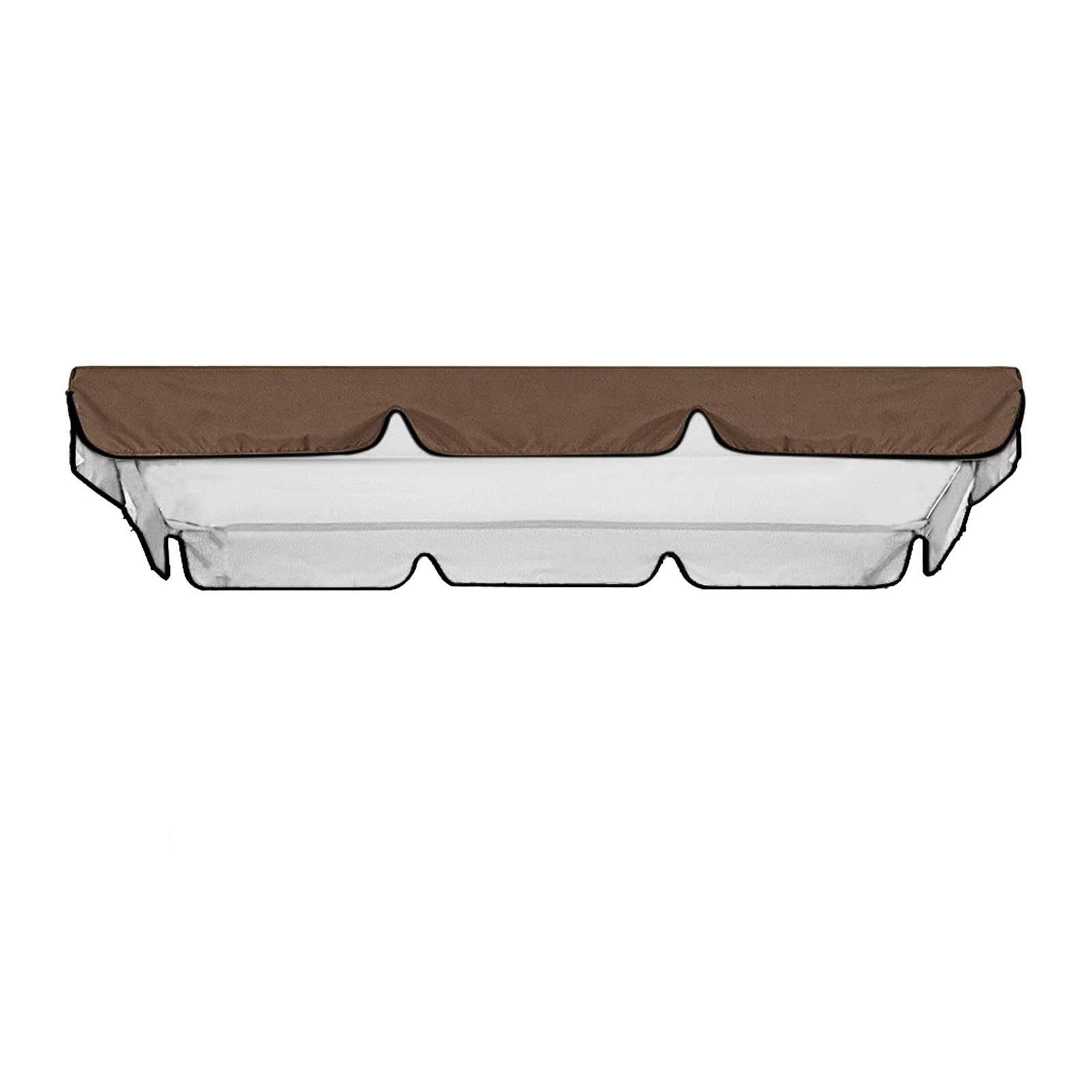 Gralara Kit Copertura per tettoia per Sedia a Dondolo da Giardino Copertura Superiore e Fodera per Cuscino Coprisedile Resistente agli Strappi 150x50x10 cm, Marrone